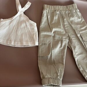 Baby girl cargo pants and trendy tank